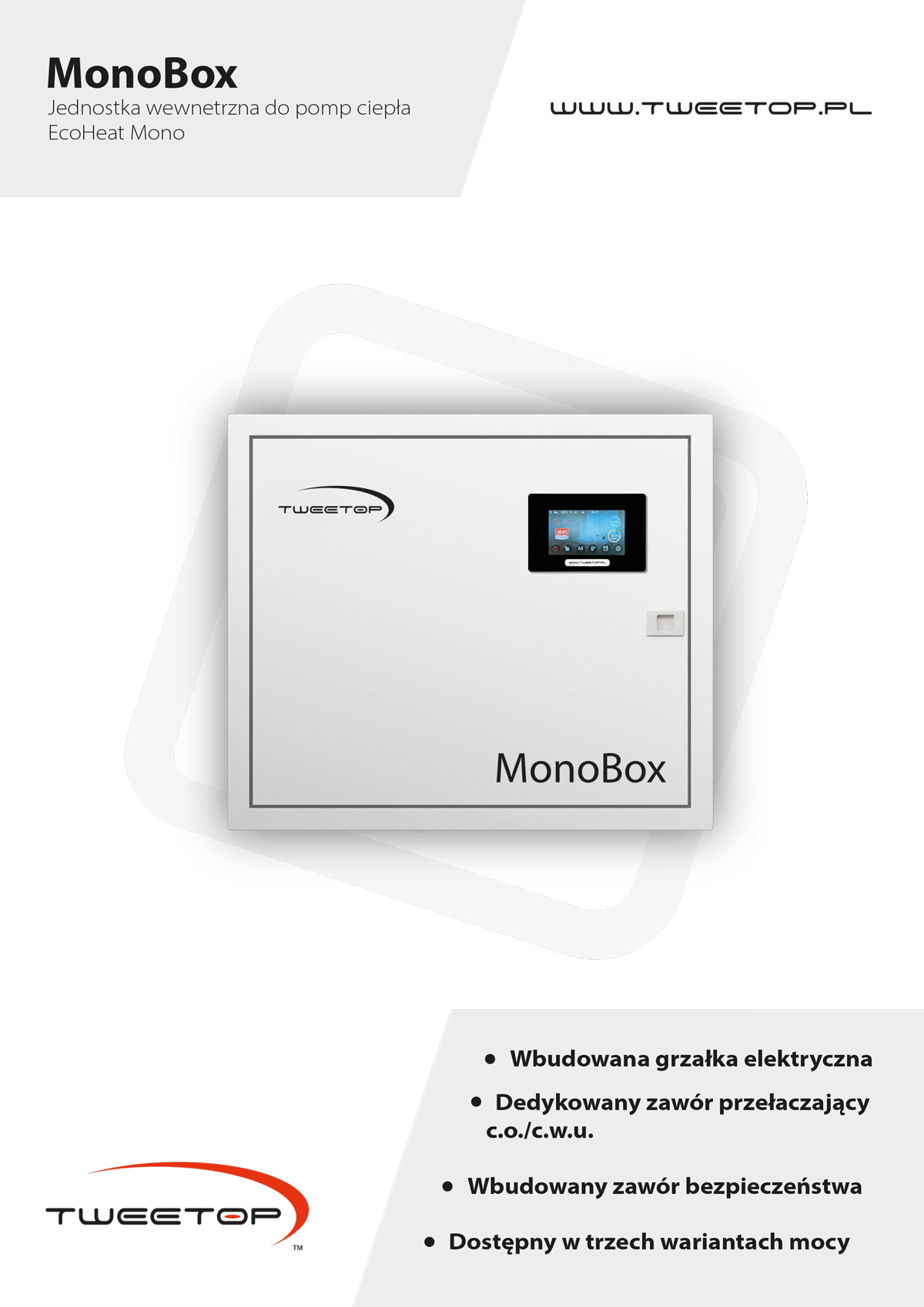 MonoBox - jednostka wewnętrzna do pomp ciepła EcoHeat Mono